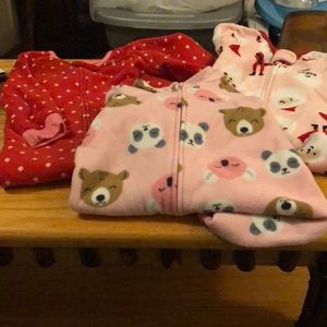 Three zipped warm pjs